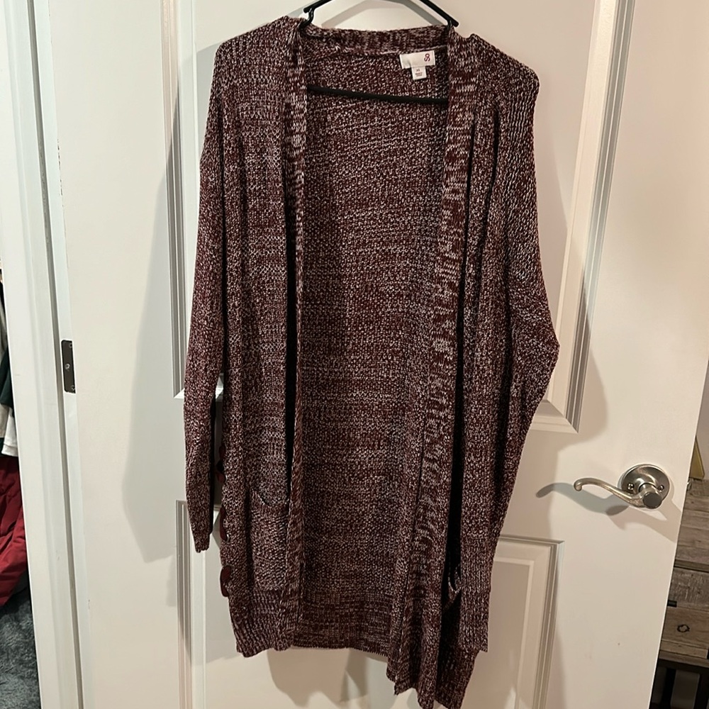 So Burgundy and white Sweater